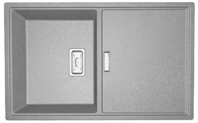 Laveo Tonga, 1-komorový granitový drez 800x500x190 mm, šedá, LAV-SPT_511Y