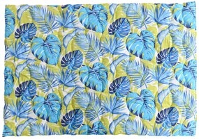 Celoročná prešívaná prikrývka 140x200 cm s vankúšom ARECANO modro-zelená 70x90 cm