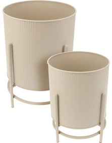 Súprava kovových stojanov na kvety Celano béžová, 2 ks