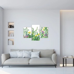 Obraz - Maľované lúčne kvety (90x60 cm)