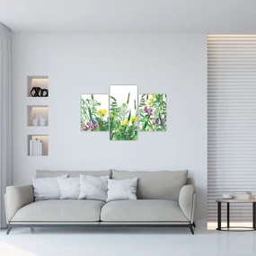 Obraz - Maľované lúčne kvety (90x60 cm)