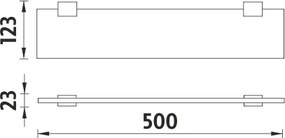 Nimco Polica, 50 cm KIBO čierna - Ki-X350-C-90