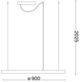 Ideal Lux - LED luster na lanku ORACLE SLIM LED/42W/230V 3000K priemer 90 cm biela