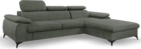 Rohová sedacia súprava Scala, olivovo zelená látka, pravý roh