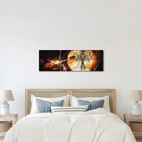 Obraz - Tajomný strom života (s hodinami) (90x30 cm)