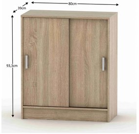 Skriňa BETTY s posuvnými dverami, dub Sonoma