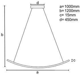 LED Stmievateľný luster na lanku LED/70W/230V 3000-6500K + diaľkové ovládanie