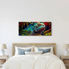 Obraz - Farebný leguán (120x50 cm)