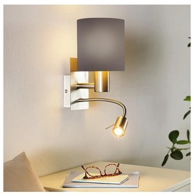 Eglo 96481 - LED Flexibilné svietidlo PASTERI 1xE27/40W+LED/3,8W šedá