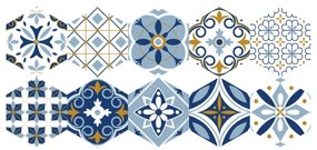 Súprava 10 samolepiek na podlahu Ambiance Hexagons Jelilna, 20 × 18 cm