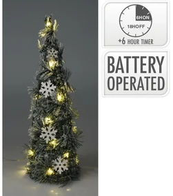 Vianočná dekorácia Kužeľ so snehom LED, 40 cm