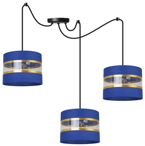 Závesné svietidlo Elegance Spider, 3x textilné tienidlo (mix 6 farieb), (výber z 2 farieb konštrukcie), g