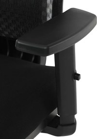 Kancelárska ergonomická stolička TRAGEL — sieťovina / látka, čierna