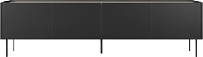 TV stolík Desin 220 cm s kovovými nohami - čierny mat / dub nagano