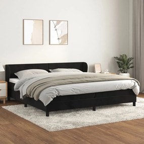 Posteľný rám boxspring s matracom čierny 200x200 cm zamat 3127393