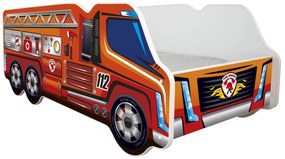 TOP BEDS Detská auto posteľ TRUCK 140cm x 70cm - FIRE TRUCK