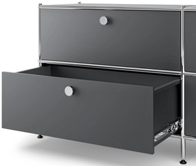 Kovová komoda »CN3« s 3 zásuvkami, sivá