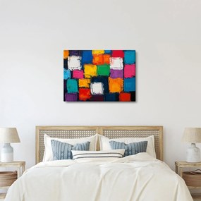 Obraz - Maľba farebných štvorcov (70x50 cm)