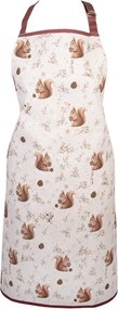 Béžová bavlnená zástera s veveričkami Tiny Squirrel - 70*85 cm
