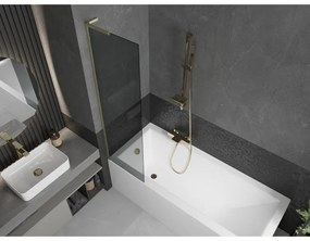 Mexen Next L, 1-krídlová vaňová zástena 50 x 150 cm, 6mm šedé sklo, zlatý matný profil, 895-050-000-03-40-55