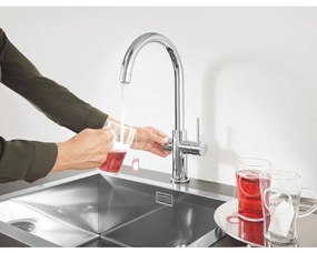 GROHE GROHE Red Duo - Stojanková páková batéria tvar J a kombinovaný bojler, objem 3 litre, chróm 30083001