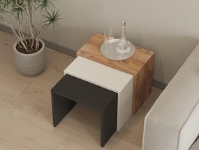 Set 3ks. konferenčných stolíkov Kibusa (antracit + dub + biela). Vlastná spoľahlivá doprava až k Vám domov. 1094326
