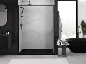 Mexen Exo, posuvné sprchové dvere, 170 cm, transparentné sklo, čierna, 8151-170-000-70-00