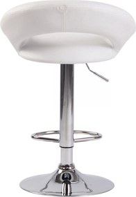 Barová stolička Olinda - koženka, chróm rám - biela
