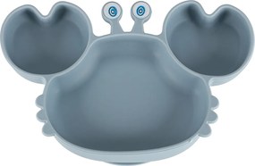 KIK Baby Crab silikónová sada detského riadu, 9 ks, modrá