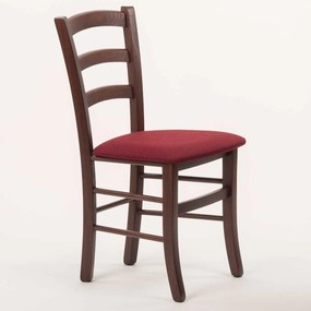 Stima stolička PAYSANE s čalúneným sedákom Vyberte odtieň ->: Tmavo hnedá, Vyberte látku ->: LUX Bordo 15