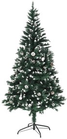 Vianočný stromček so šiškami, posnežený, 180 cm, CHRISTMAS TYP 4