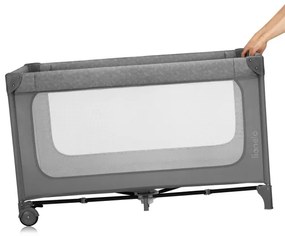 Lionelo - cestovná postieľka JASMIN EASY FOLD sivý kameň