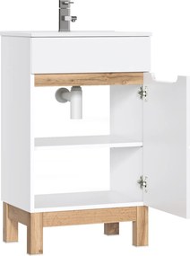 Comad Kúpeľňová skrinka pod umývadlo Bali White 50 biela/dub wotan