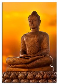 Obraz na plátne - Buddha a západ slnka - obdĺžnik 759A (90x60 cm  )