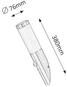 Rabalux 8266 - Vonkajšie svietidlo so senzorom INOX TORCH 1xE27/25W/230V IP44