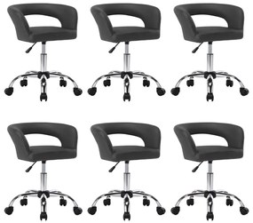 Jedálenské stoličky 6 ks sivé umelá koža 3059883