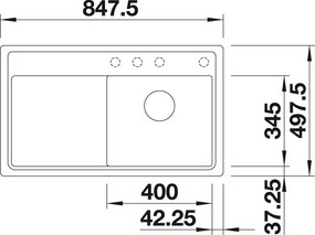 Granitový drez Blanco ZENAR 45 S-F biela