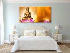 Obraz socha Budhu na lotosovom kvete - 120x60