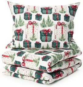 Bavlnené obliečky CHRISTMAS PRESENT krémové Rozmer obliečky: 70 x 90 cm | 140 x 220 cm