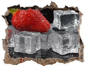 Nálepka 3D díra na zeď Jahody s ľadom nd-k-53879496