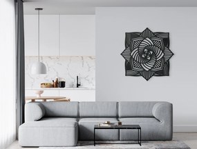 drevko Vyrezávaná drevená mandala Ruža Rozmer obrazu: 44,5 x 44,5 cm, Farba dekorácie: Čierna