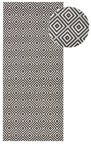 Čierno-biely vonkajší koberec NORTHRUGS Karo, 80 × 200 cm