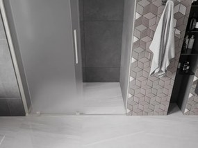 Mexen Velar, posuvné sprchové dvere do otvoru 150 cm, 8mm sklo námraza, brúsená oceľ, 871-150-000-31-97