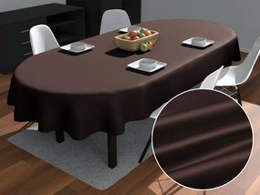 Biante Saténový oválny obrus polyesterový Satén LUX-042 Čokoládovo hnedý 50x100 cm