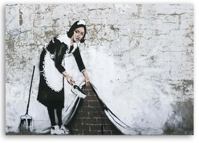 Gario Obraz na plátne Banksy maid - street art mural Rozmery: 60 x 40 cm