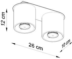 Stropné svietidlo Orbis, 2x sivé kovové tienidlo