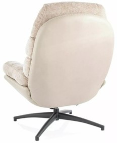 Otočné designové lounge křeslo GISELLE starorůžové/béžové