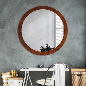 Okrúhle ozdobné zrkadlo Prírodné drevo fi 100 cm