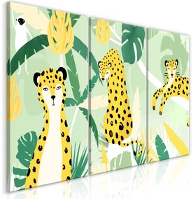 Artgeist Obraz - Cheetahs in the Jungle (3 Parts) Veľkosť: 120x60, Verzia: Standard