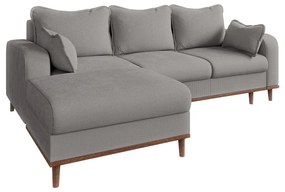 Svetlosivá menčestrová rohová pohovka (ľavý roh) Beata – Ropez